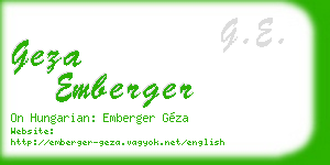 geza emberger business card
